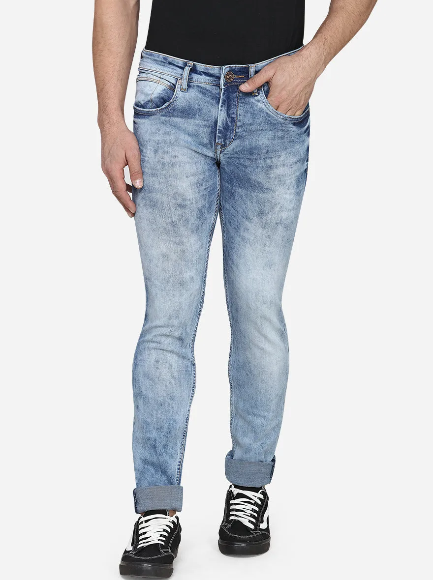 Light Blue Washed Slim Fit Jeans | JadeBlue