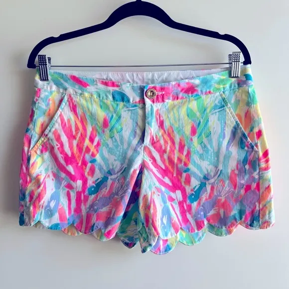 Lilly Pulitzer Buttercup Cotton Shorts Sparkling Sands 4