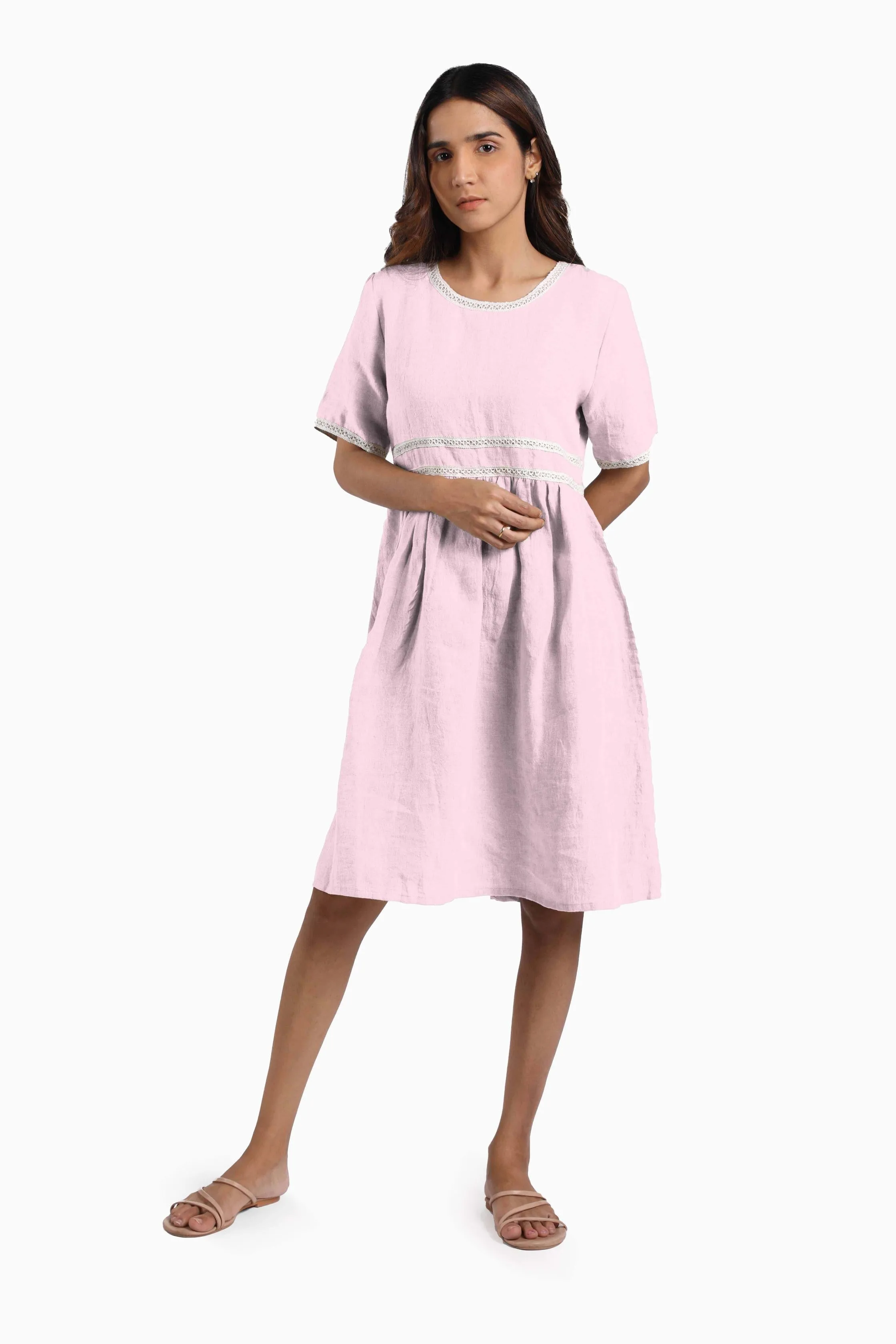 Linen Alchemy Midi Dress-Stormy Blue
