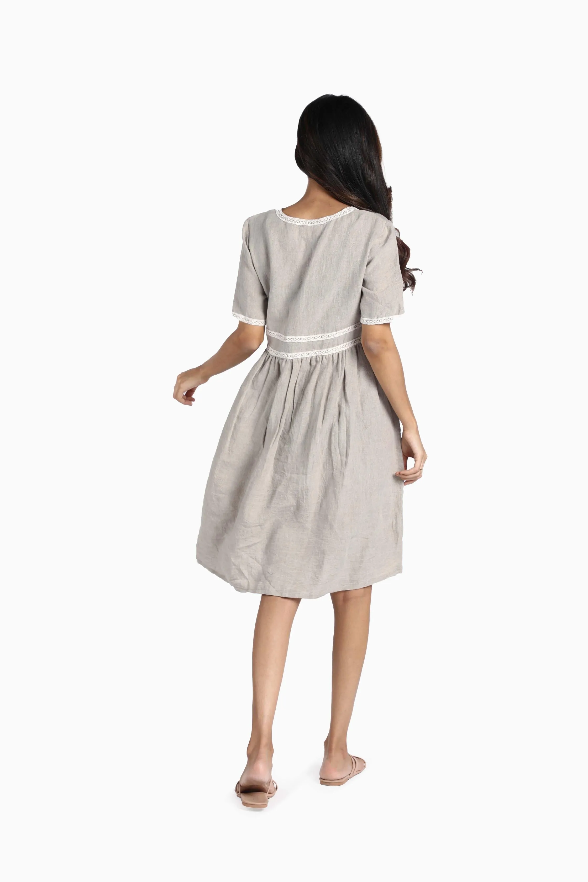 Linen Alchemy Midi Dress-Stormy Blue