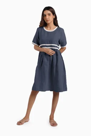 Linen Alchemy Midi Dress-Stormy Blue