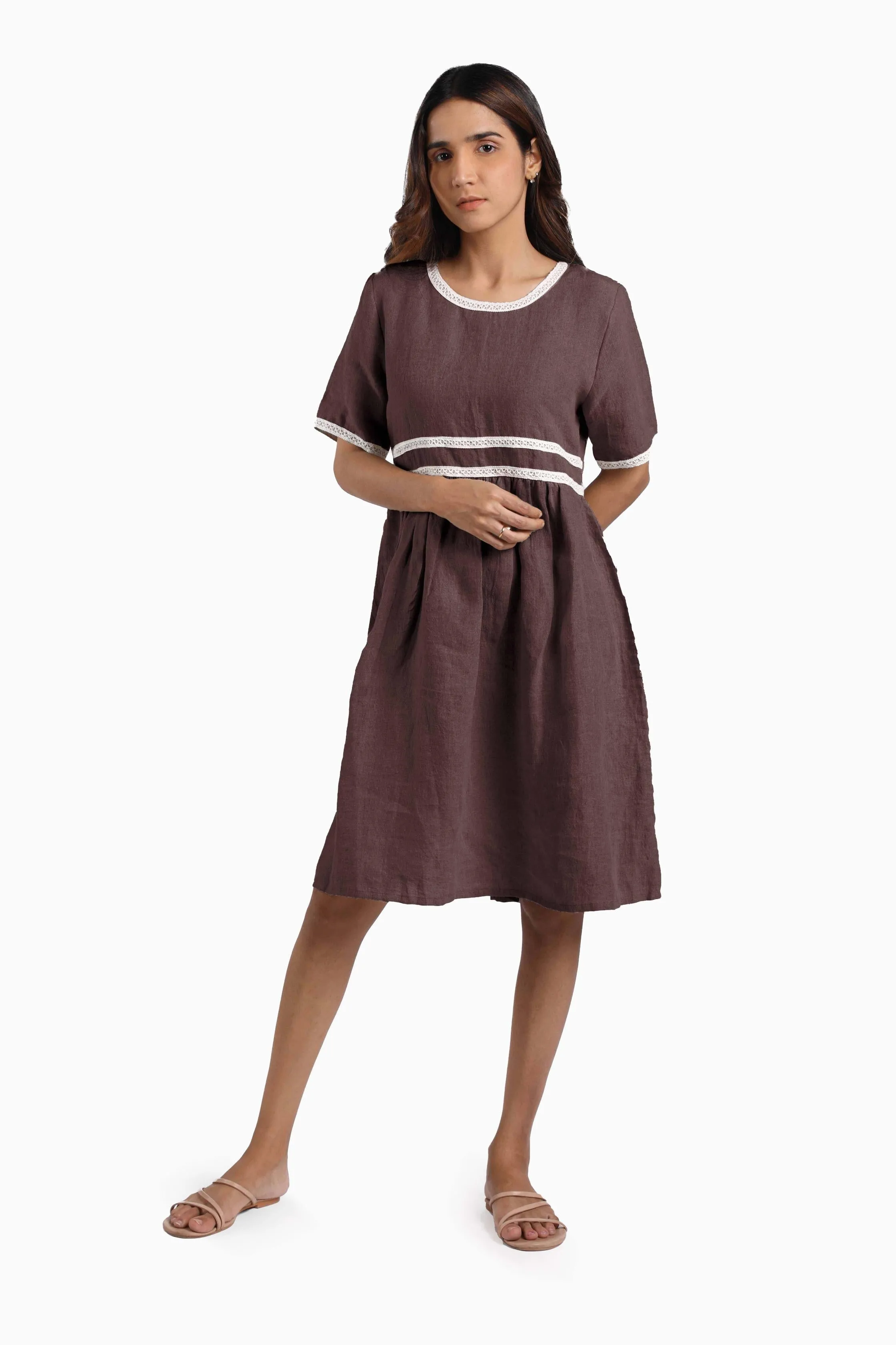 Linen Alchemy Midi Dress-Stormy Blue