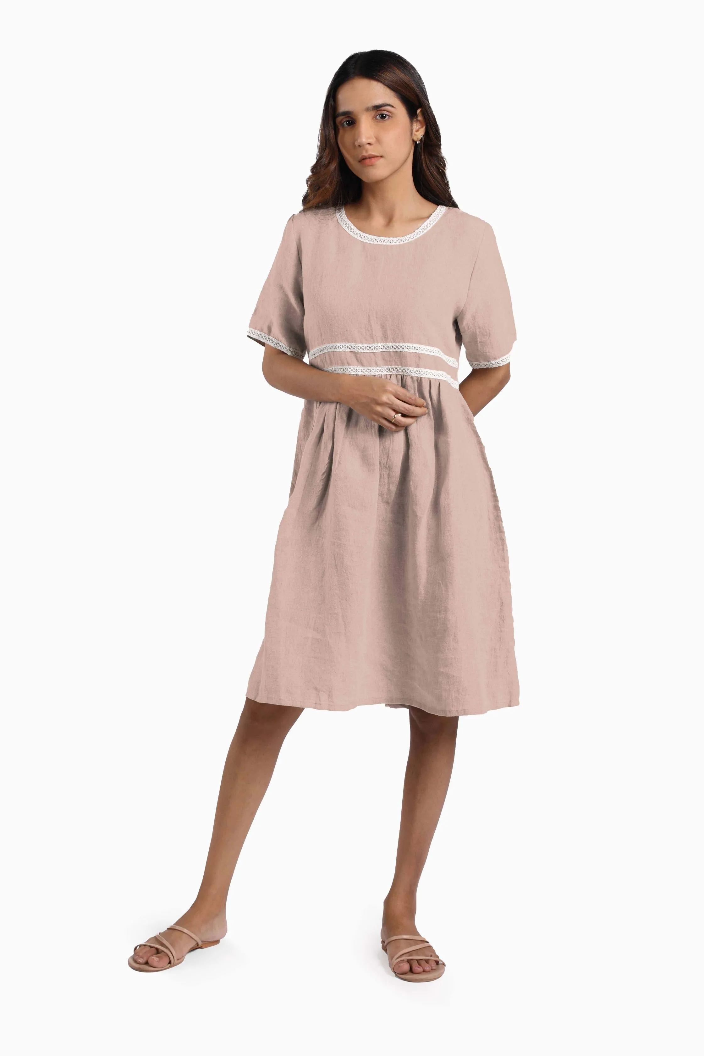 Linen Alchemy Midi Dress-Stormy Blue