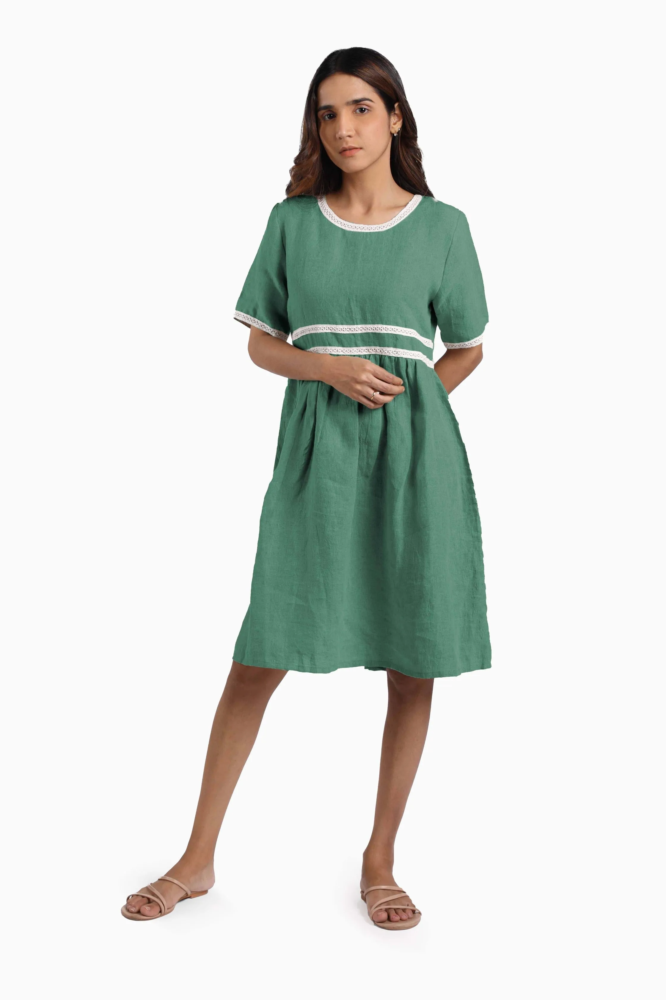 Linen Alchemy Midi Dress-Stormy Blue
