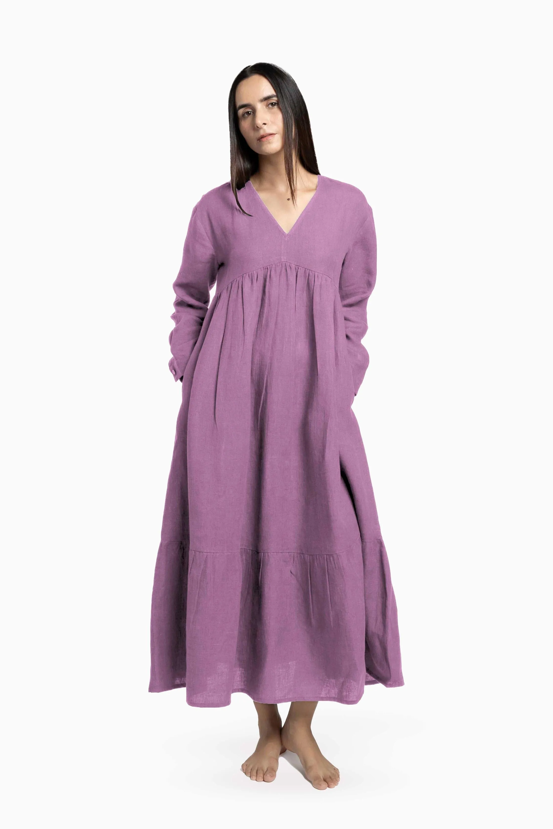 Linen Harbor Maxi Dress-Muted Mocha