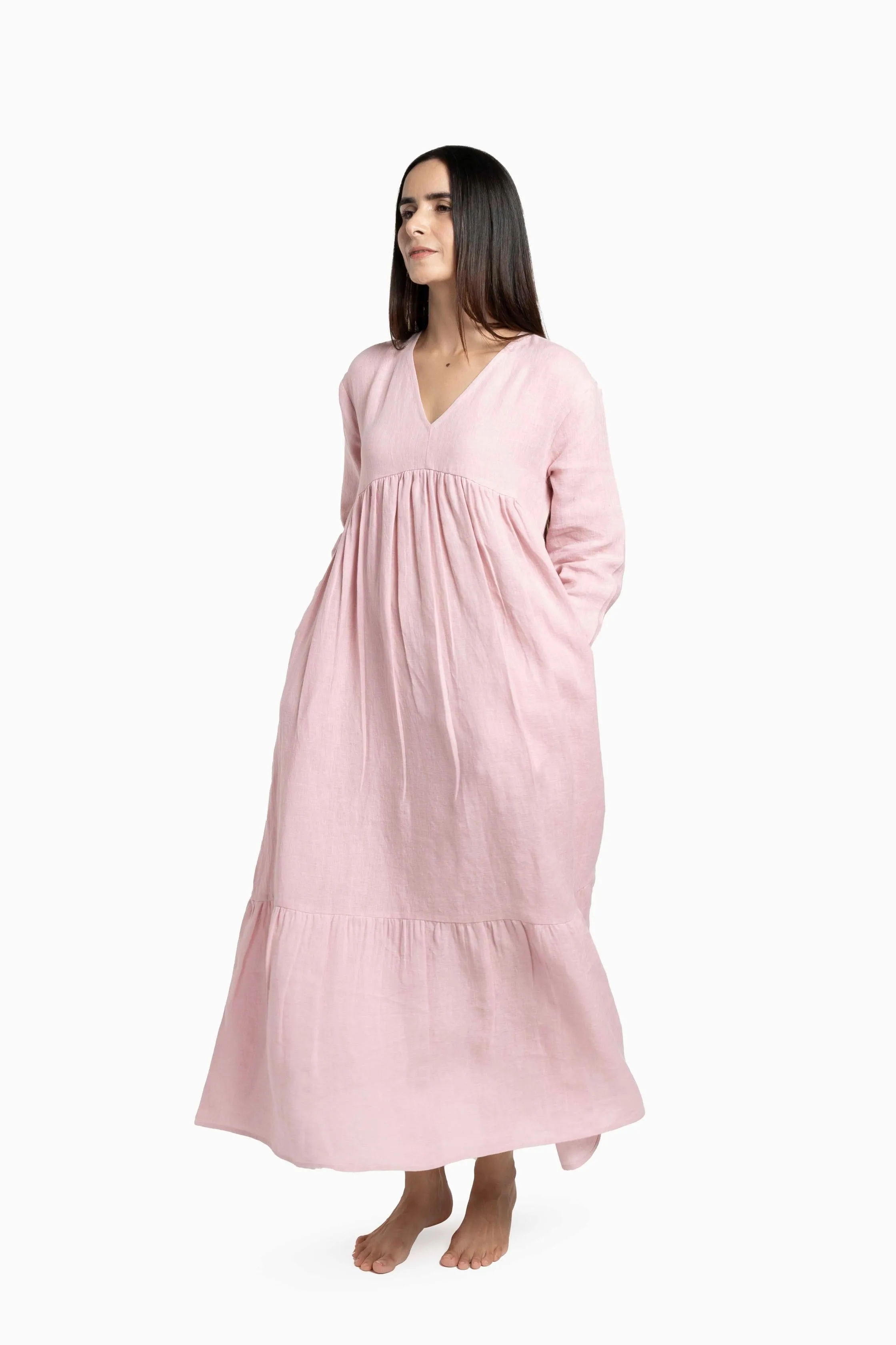 Linen Harbor Maxi Dress-Muted Mocha