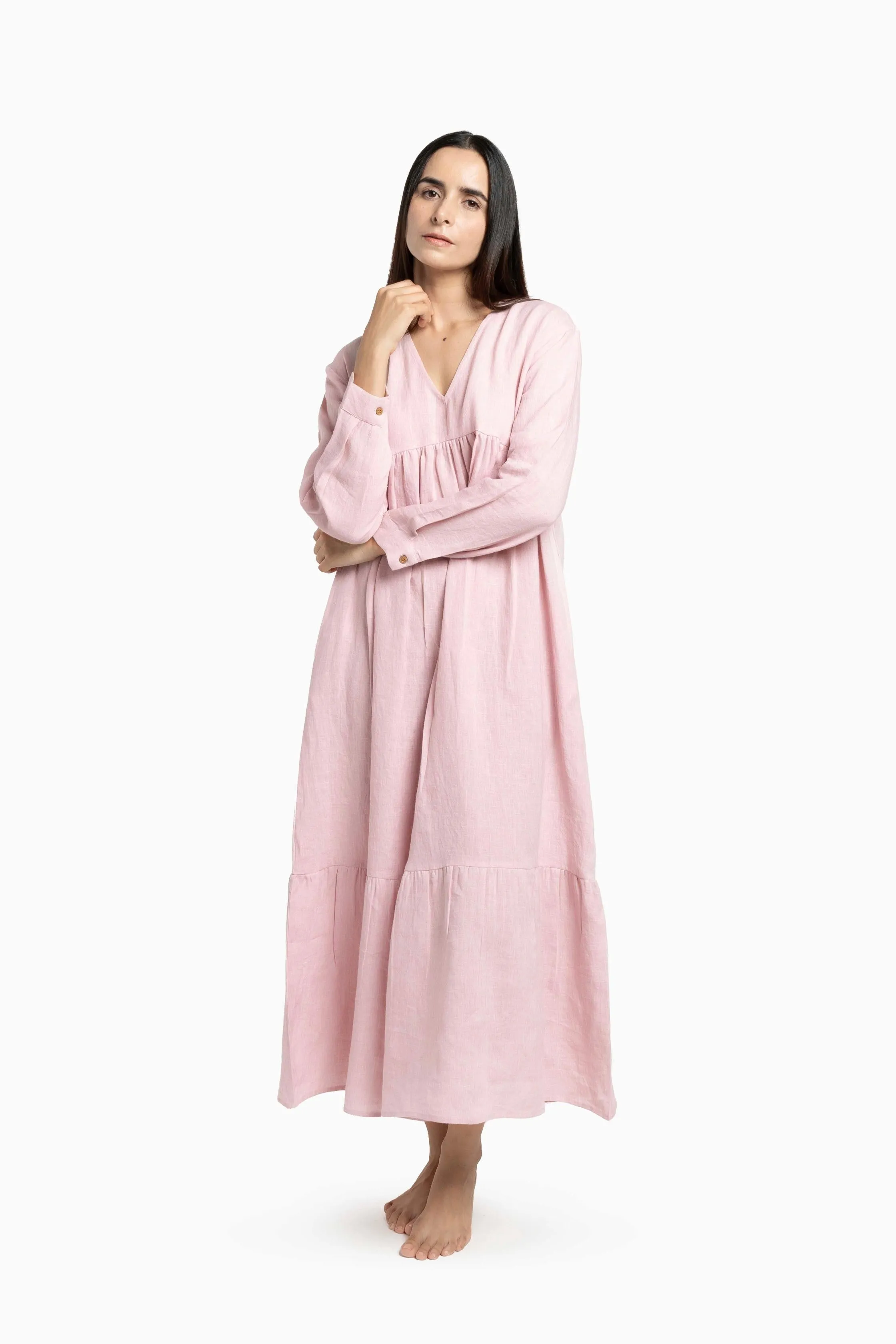 Linen Harbor Maxi Dress-Muted Mocha