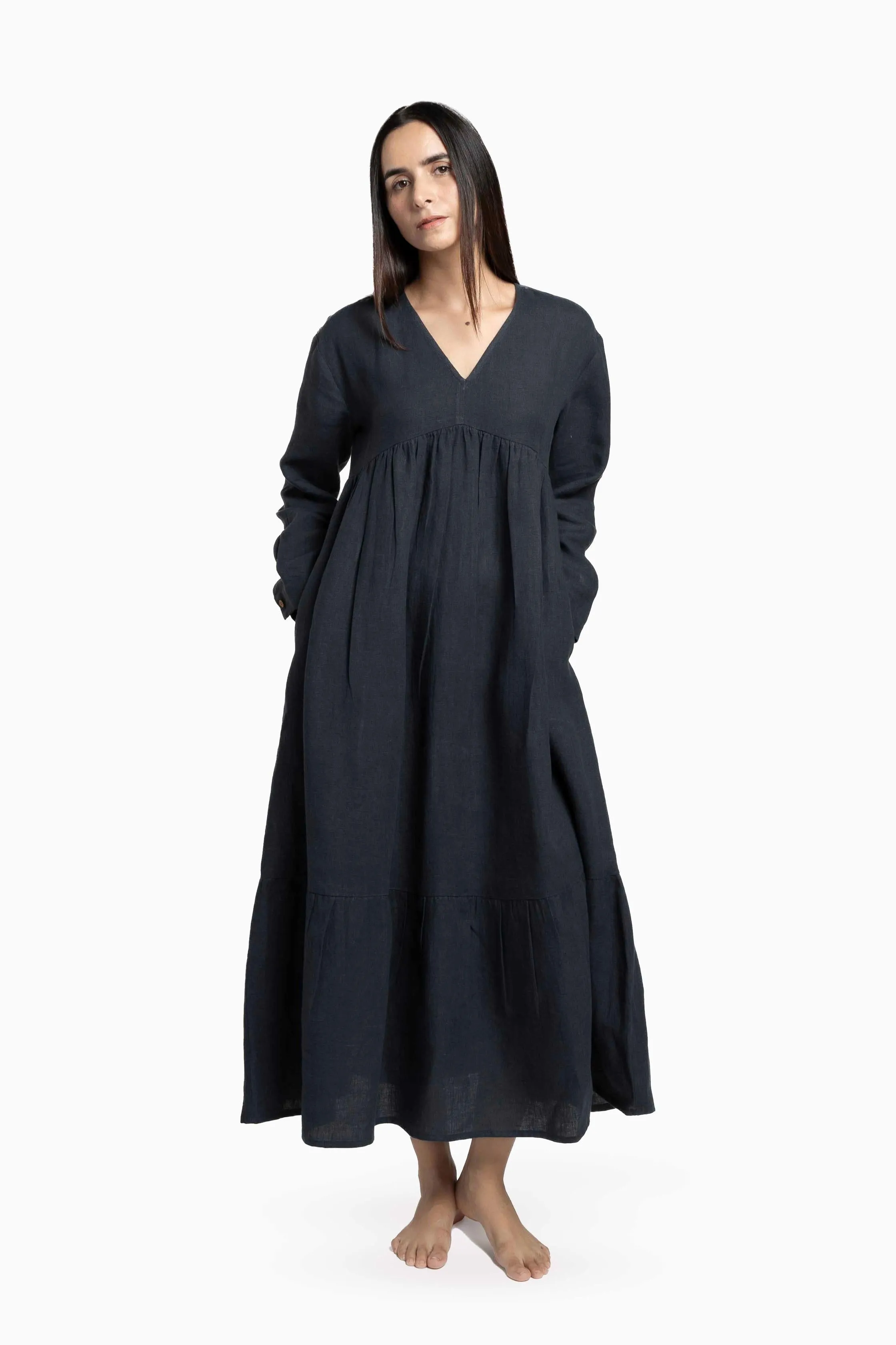 Linen Harbor Maxi Dress-Muted Mocha