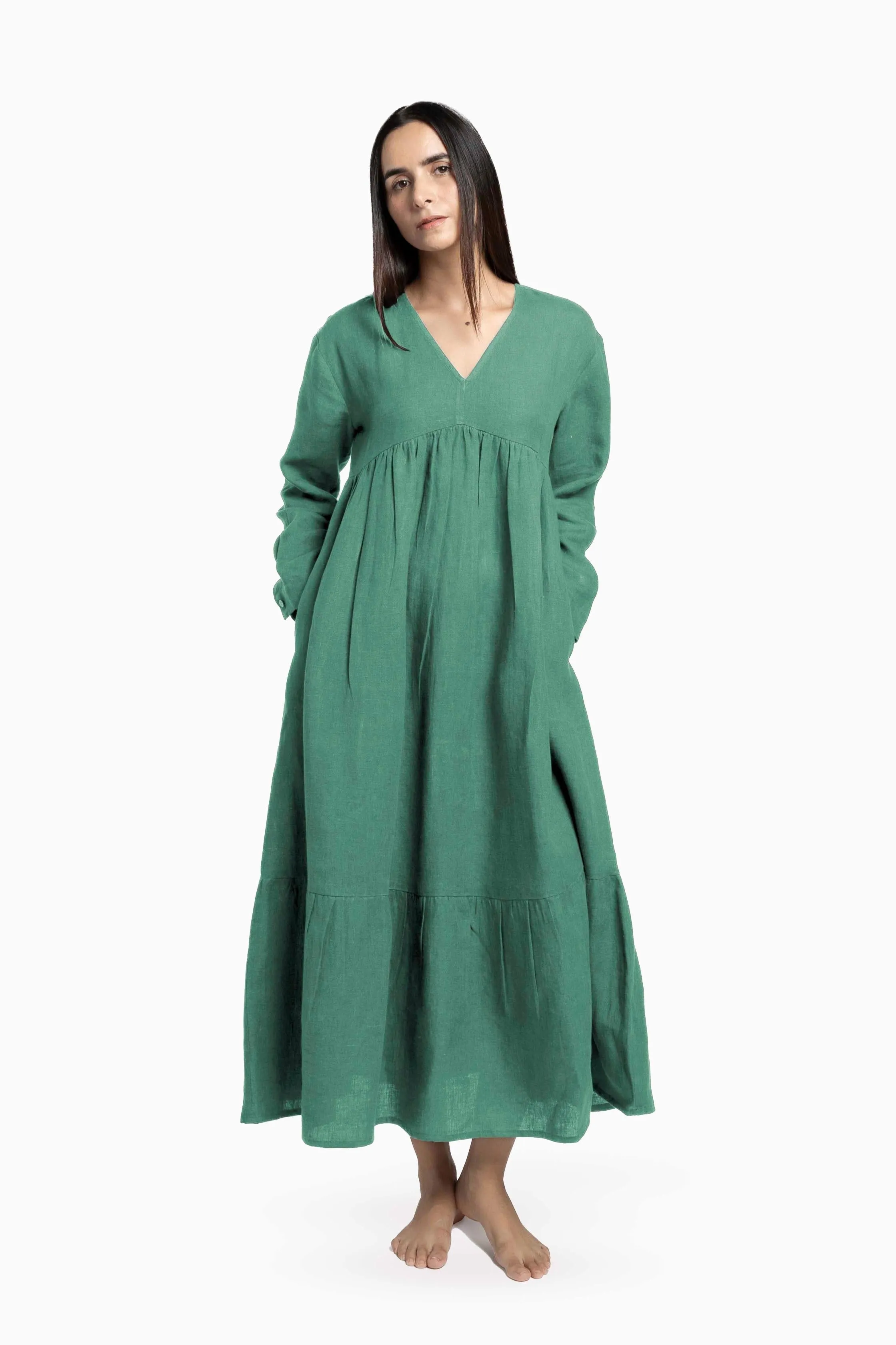 Linen Harbor Maxi Dress-Muted Mocha