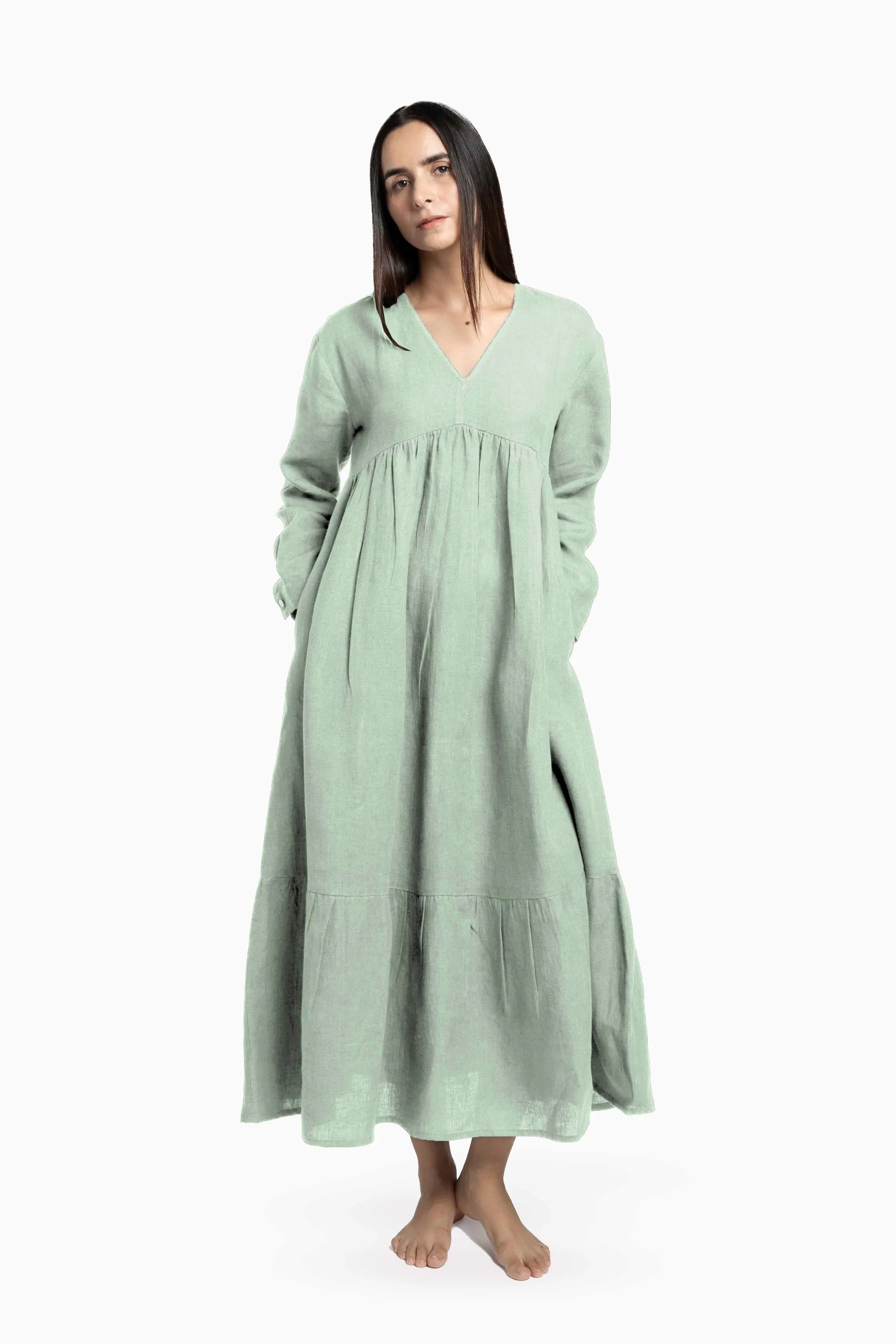 Linen Harbor Maxi Dress-Muted Mocha