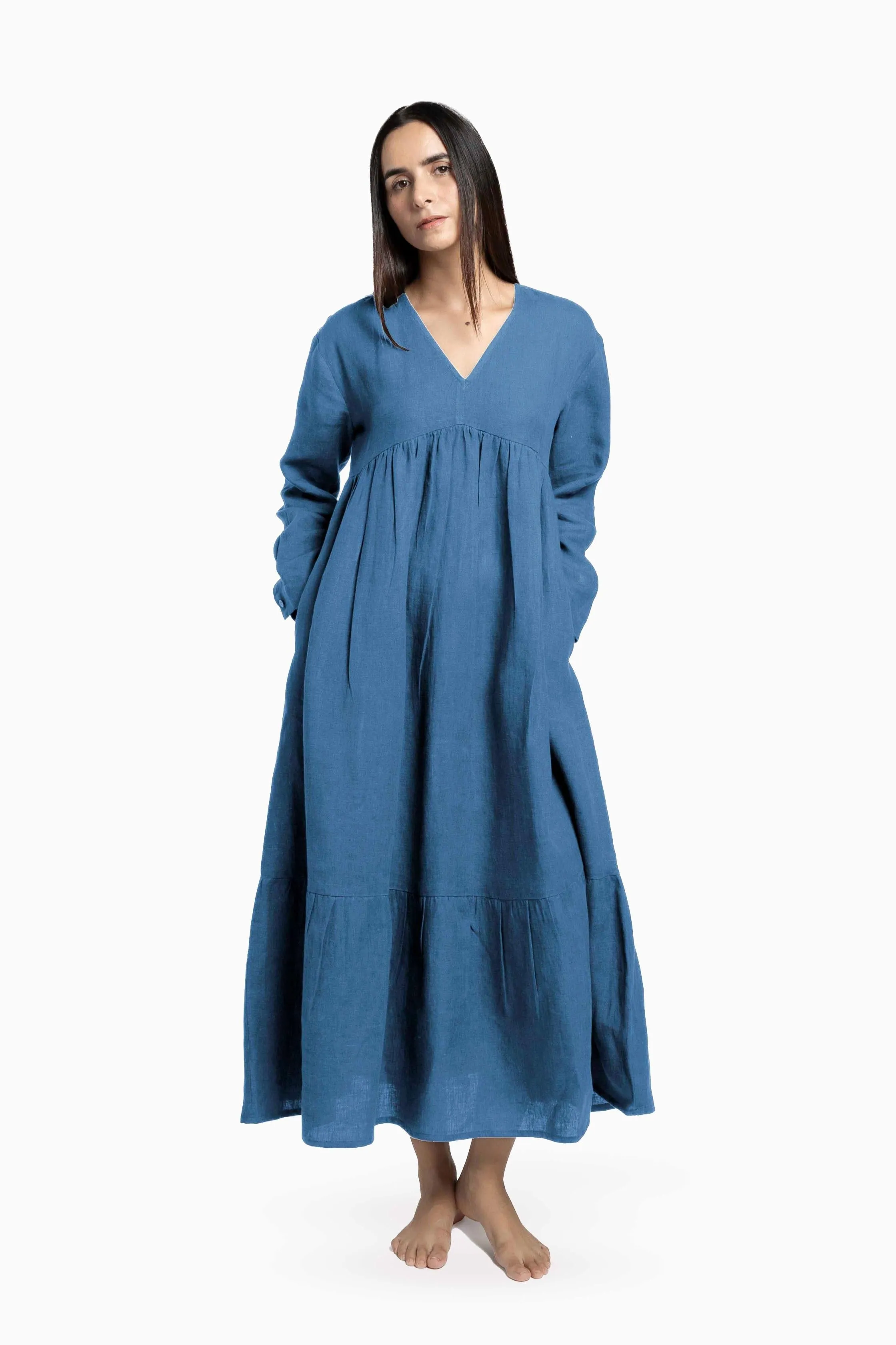 Linen Harbor Maxi Dress-Muted Mocha