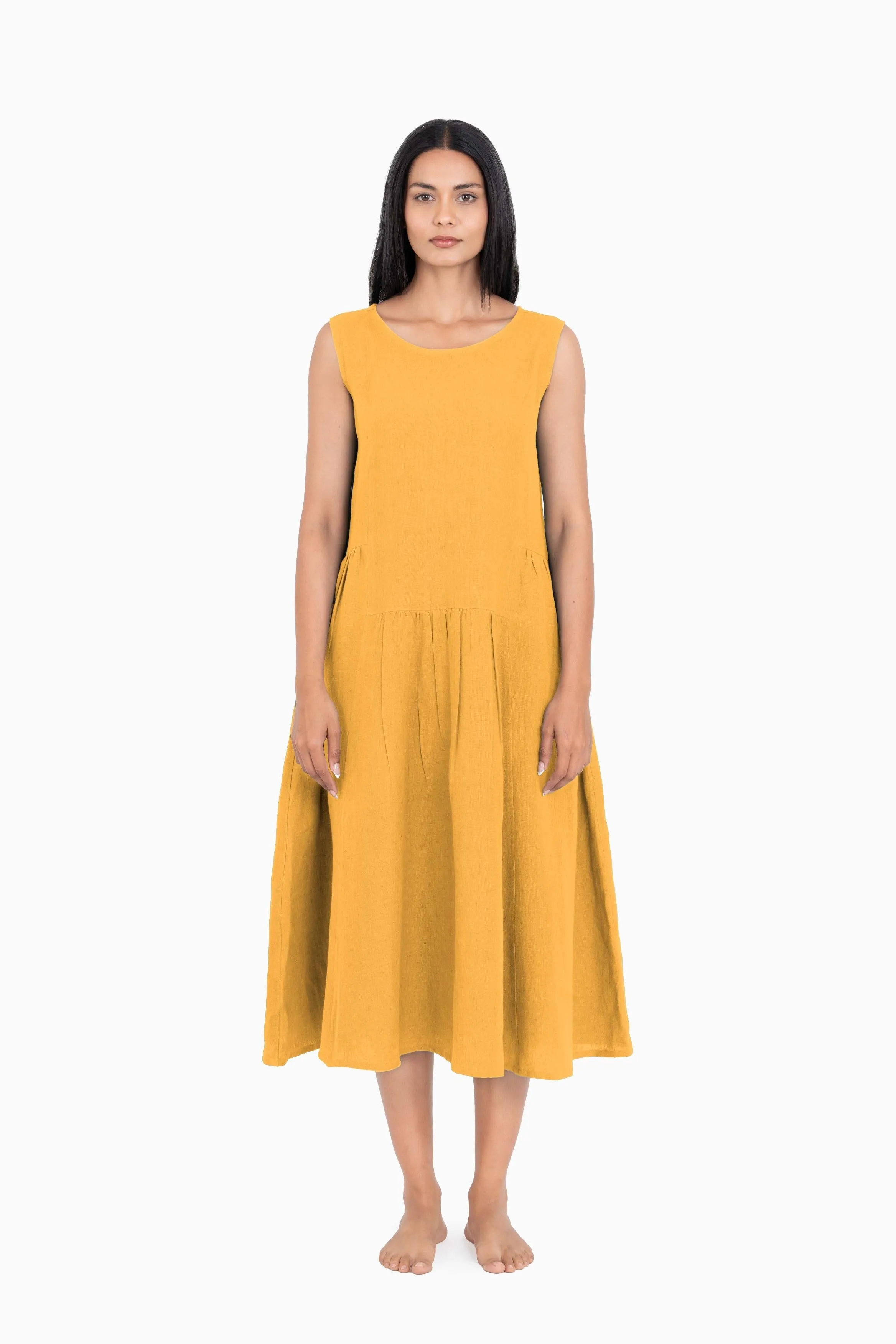 Linen Penelope Dress-Petal Pink