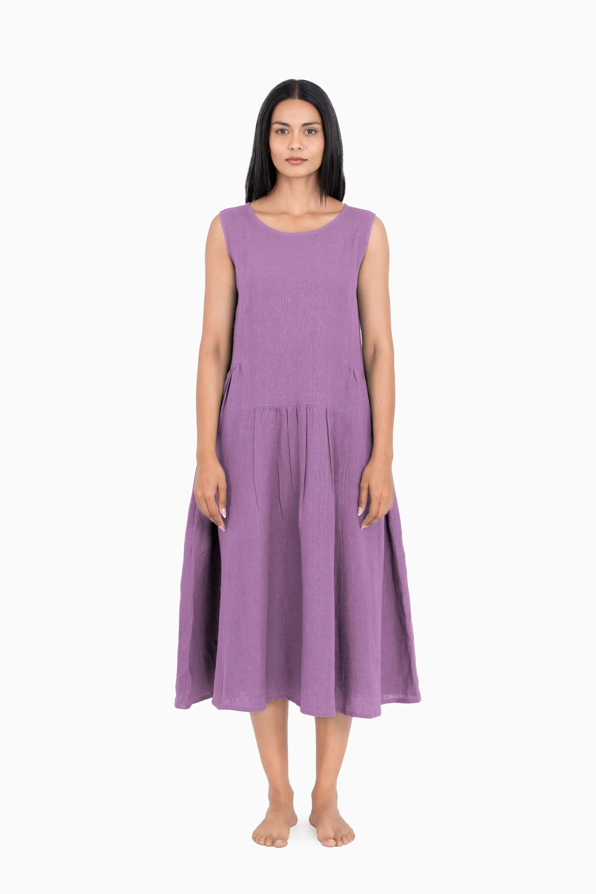 Linen Penelope Dress-Petal Pink