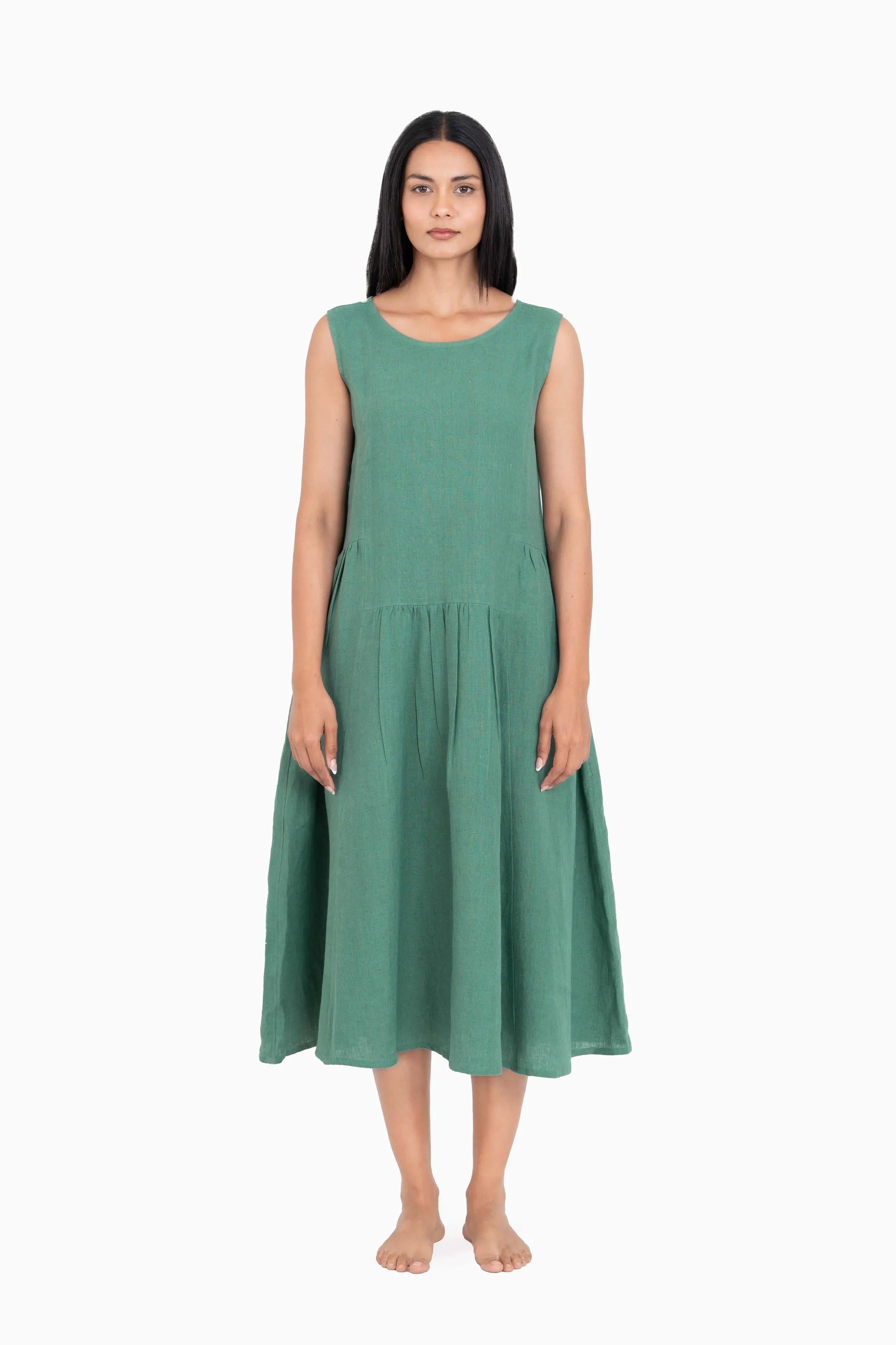 Linen Penelope Dress-Petal Pink