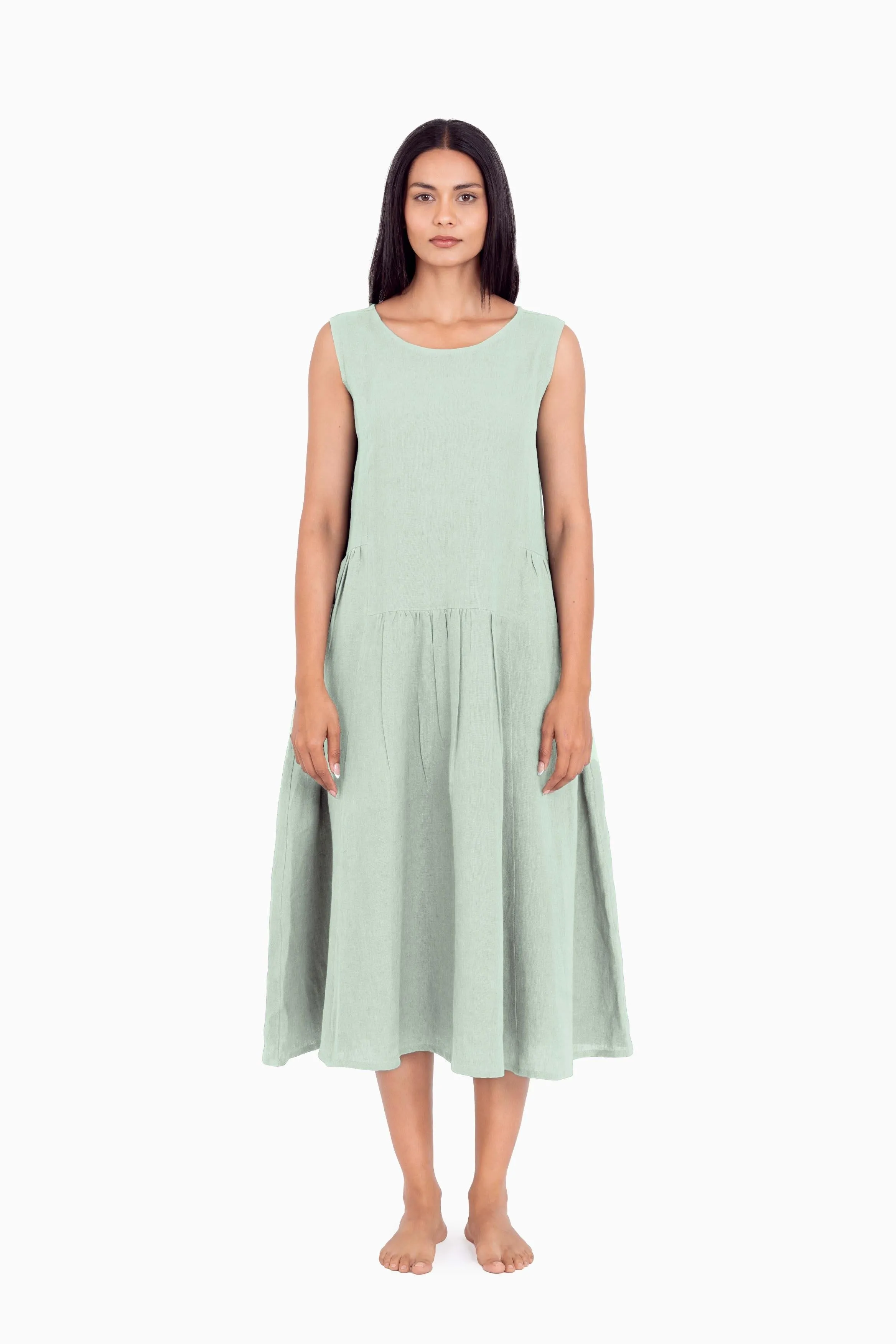 Linen Penelope Dress-Petal Pink