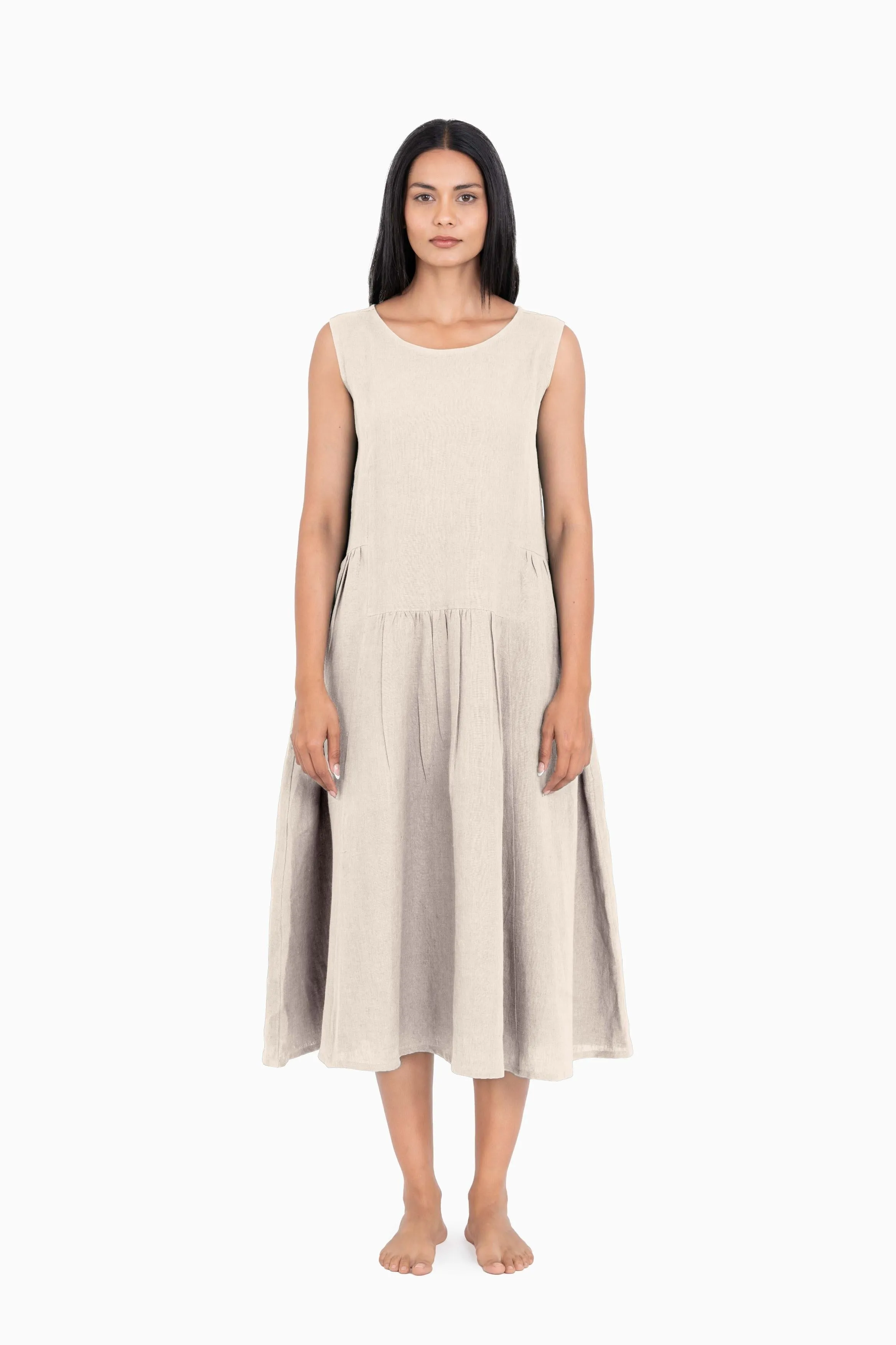Linen Penelope Dress-Petal Pink