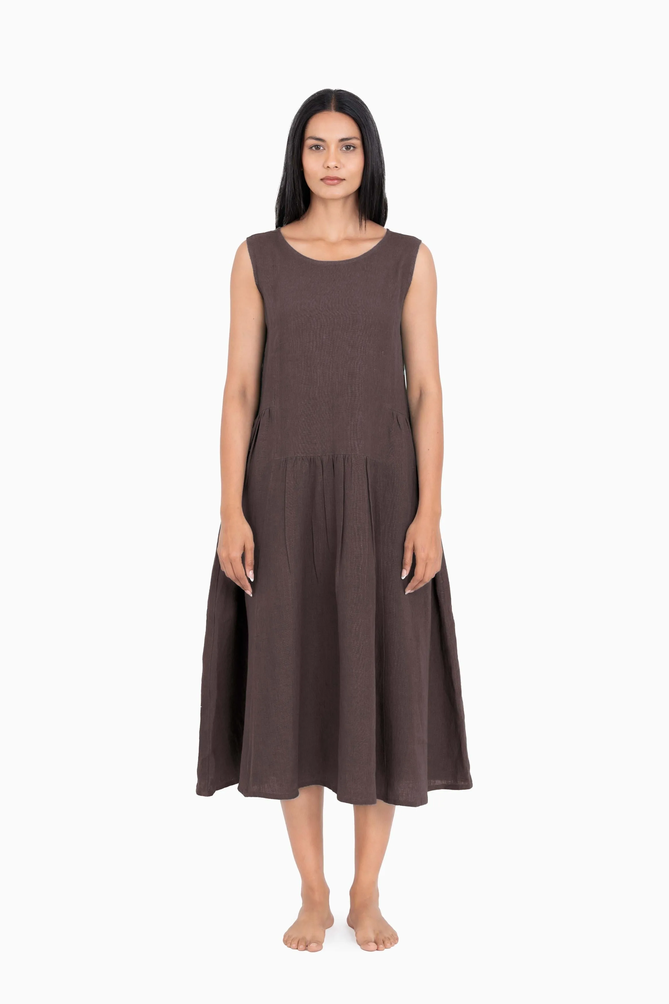 Linen Penelope Dress-Petal Pink