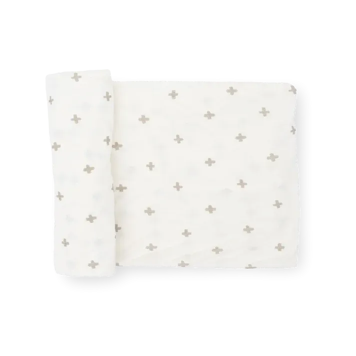 Little Unicorn Stretch Knit Swaddle (Grey Cross)