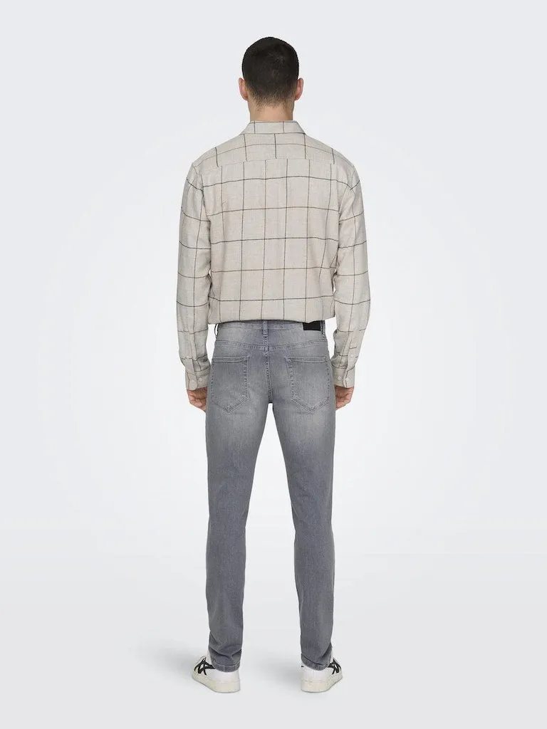 Loom Mid Rise Slim Jean | Light Grey