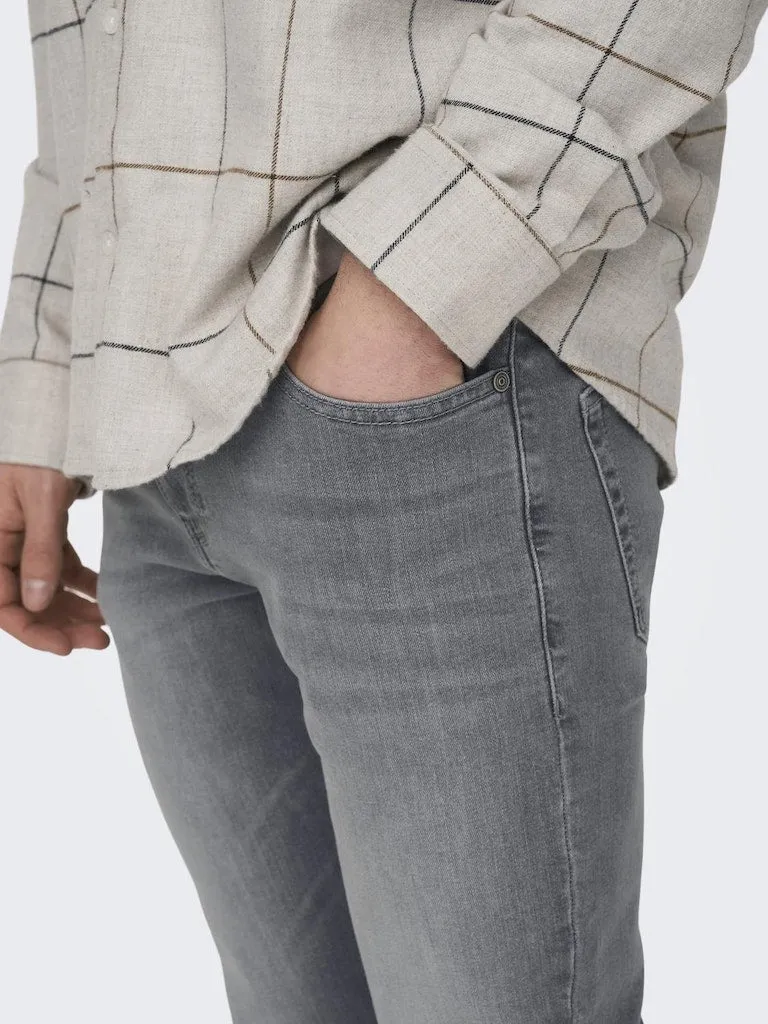 Loom Mid Rise Slim Jean | Light Grey