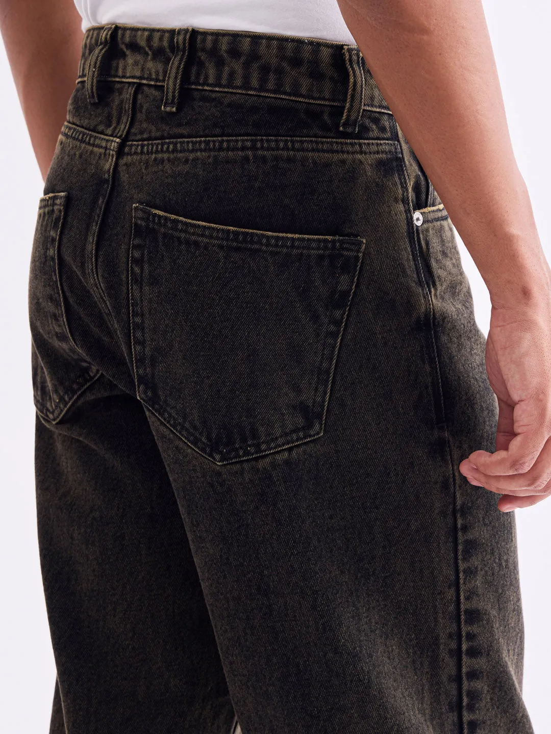 Loose Fit Black Tinted Jeans