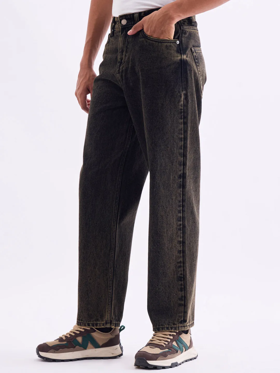 Loose Fit Black Tinted Jeans