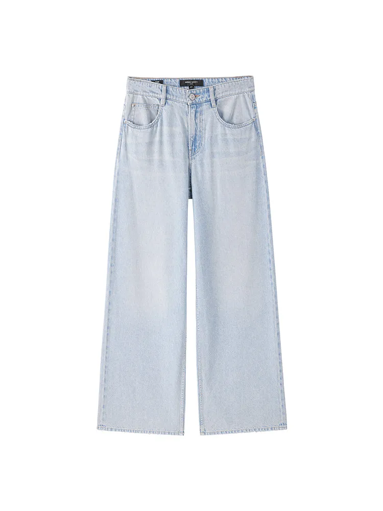 Loose Fit Wide-Leg Jeans With Acetate