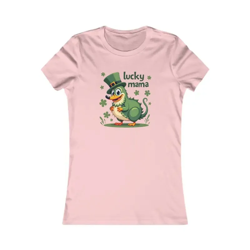 Lucky Mama Patricks Day Tee Flattering Slim Fit