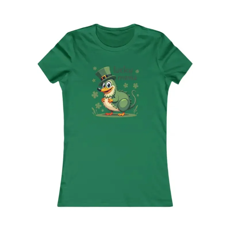 Lucky Mama Patricks Day Tee Flattering Slim Fit