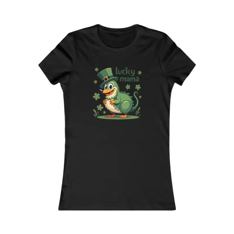 Lucky Mama Patricks Day Tee Flattering Slim Fit