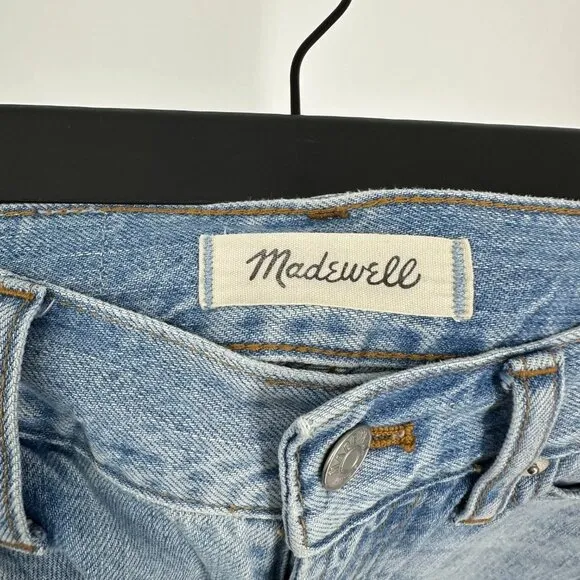 Madewell Perfect Summer High Rise Straight Leg Jeans Fitzgerald Light Wash 23