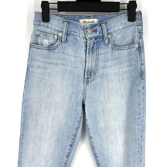 Madewell Perfect Summer High Rise Straight Leg Jeans Fitzgerald Light Wash 23