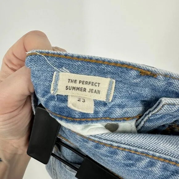 Madewell Perfect Summer High Rise Straight Leg Jeans Fitzgerald Light Wash 23