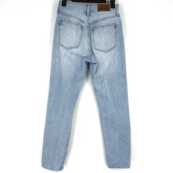 Madewell Perfect Summer High Rise Straight Leg Jeans Fitzgerald Light Wash 23