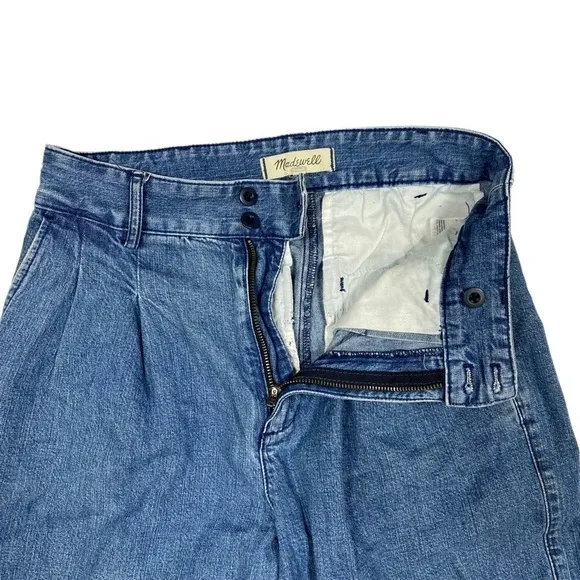 MADEWELL Pleated Wide-Leg Jeans 0