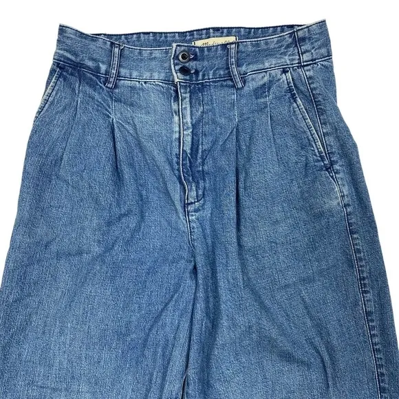 MADEWELL Pleated Wide-Leg Jeans 0