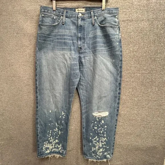 MADEWELL THE DAD JEAN PAINT SPLATTER, SIZE 32, NWT