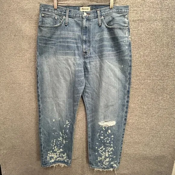 MADEWELL THE DAD JEAN PAINT SPLATTER, SIZE 32, NWT