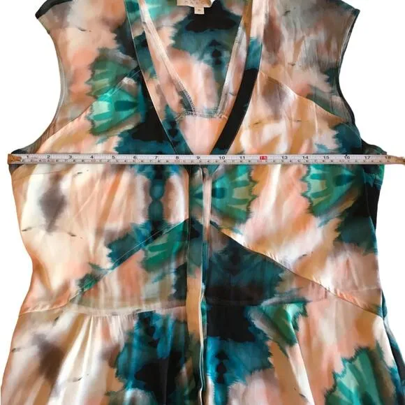 Madison Marcus Silk  Tie Dye Pattern Mini Dress with Semi Sheer Panels size M