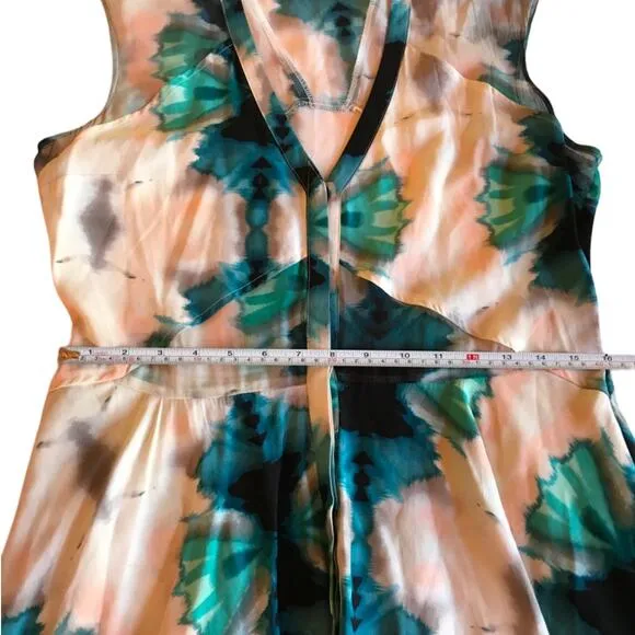 Madison Marcus Silk  Tie Dye Pattern Mini Dress with Semi Sheer Panels size M