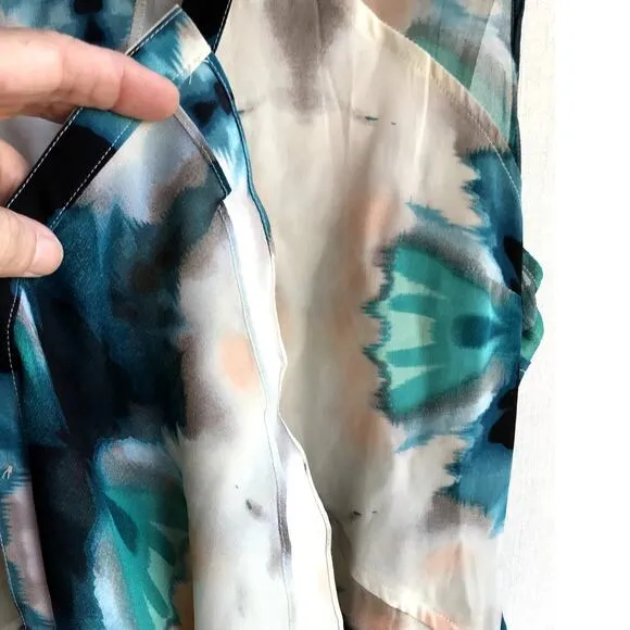 Madison Marcus Silk  Tie Dye Pattern Mini Dress with Semi Sheer Panels size M