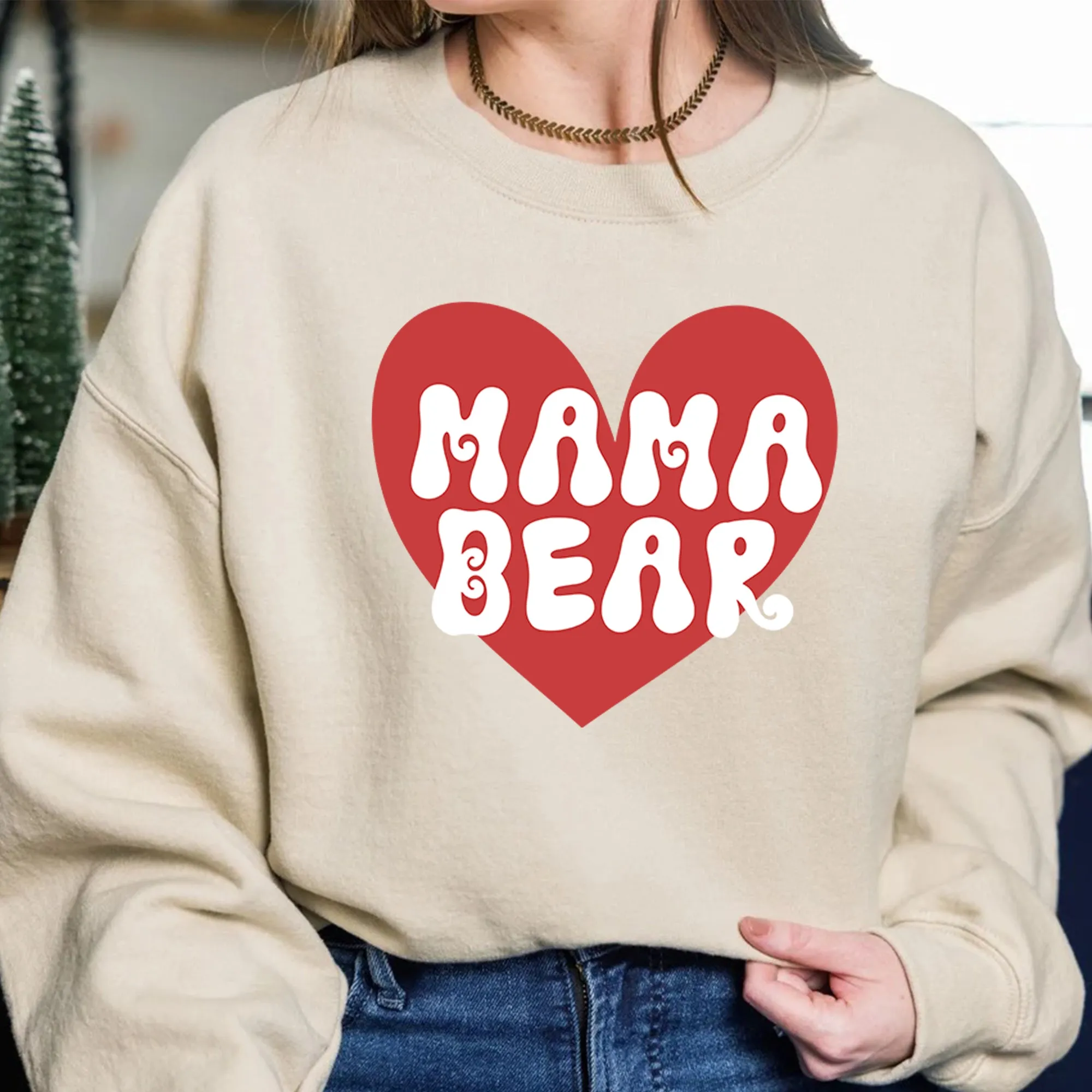 Mama Bear Sweatshirt, Mother’s Day Gift, Cute Mama Crewneck, Mom Life Shirt, New Mom Gift,Baby Shower Gift,Mom Shirt,Personalized Tee