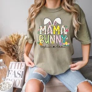 Mama Bunny Shirt, Custom Mama Shirt, Personalized Mom Shirt, Kids Names Shirt, Easter Mom Shirt, Gift For Mom, Easter Gift, Easter Shirt