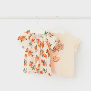 Mayoral 3pc Peach Summer Short Set