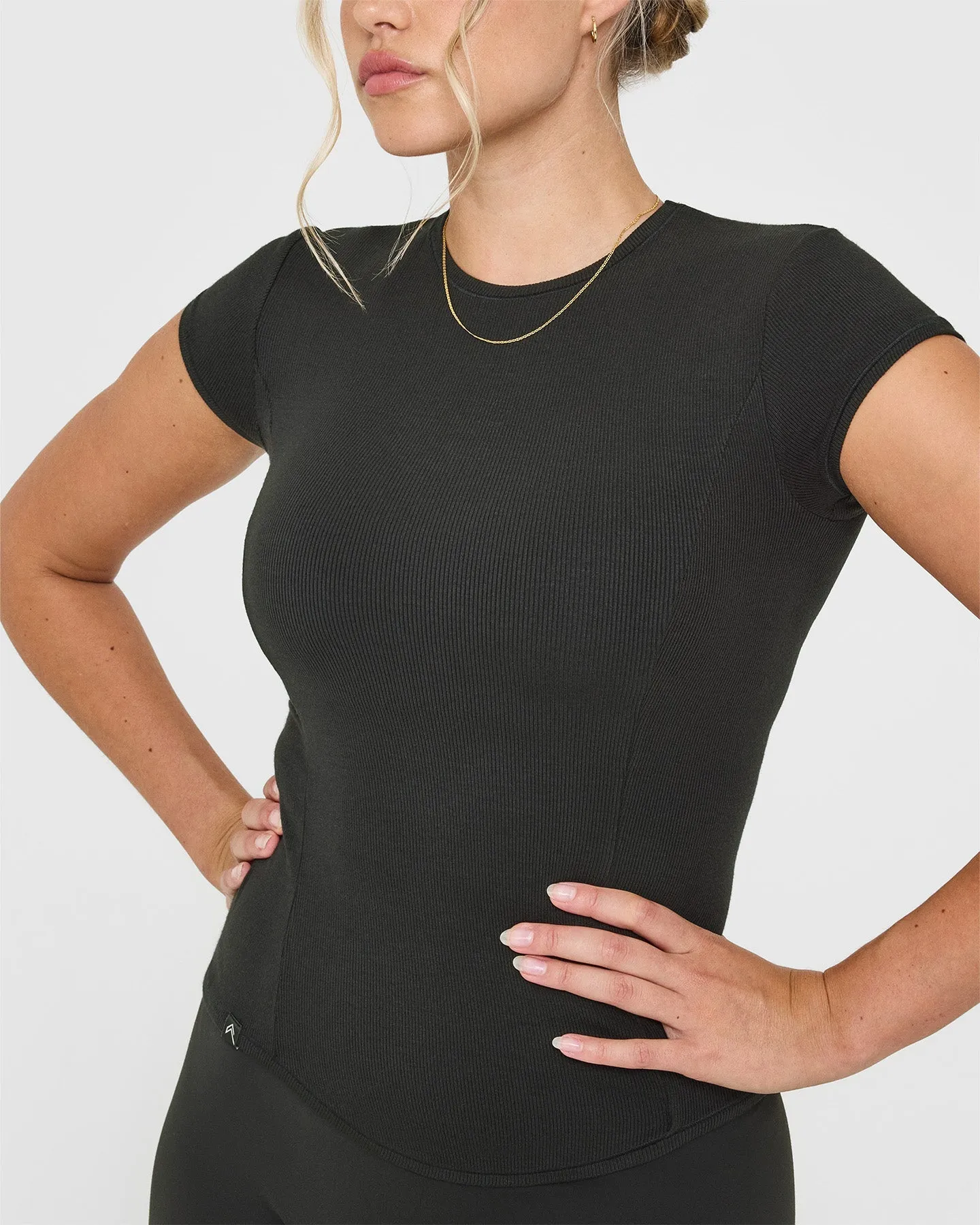 Mellow Rib T-Shirt | Soft Black