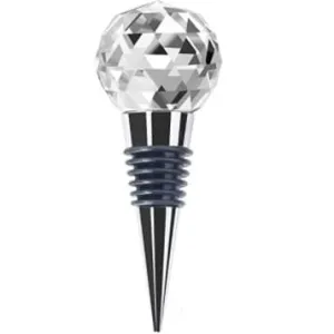 Metal Wine and Beverage Bottle Stopper, Crystal Clear