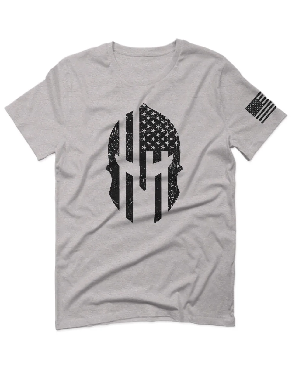 Military Come and Take Greek Molon Labe Spartan American Flag For men T Shirt