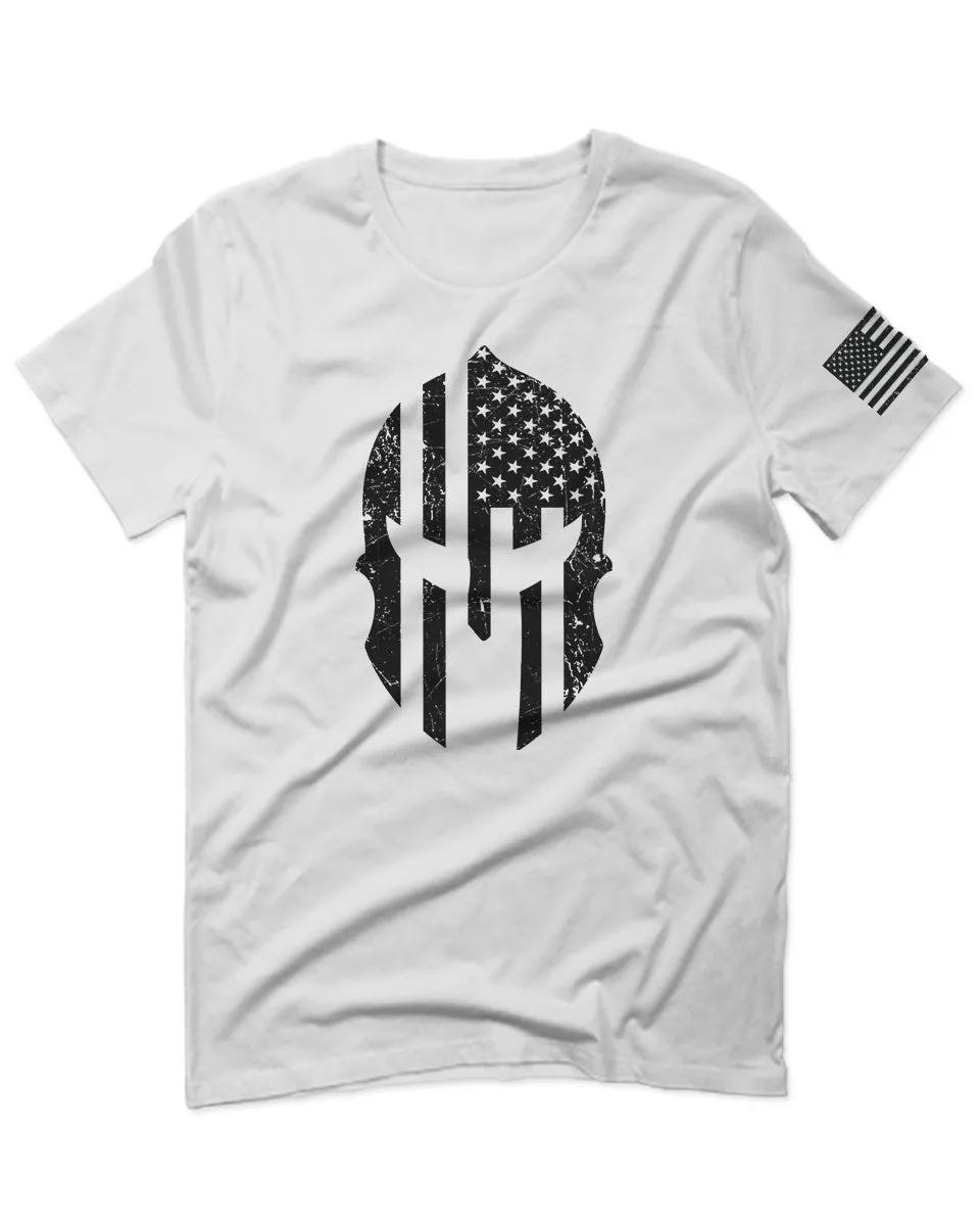 Military Come and Take Greek Molon Labe Spartan American Flag For men T Shirt