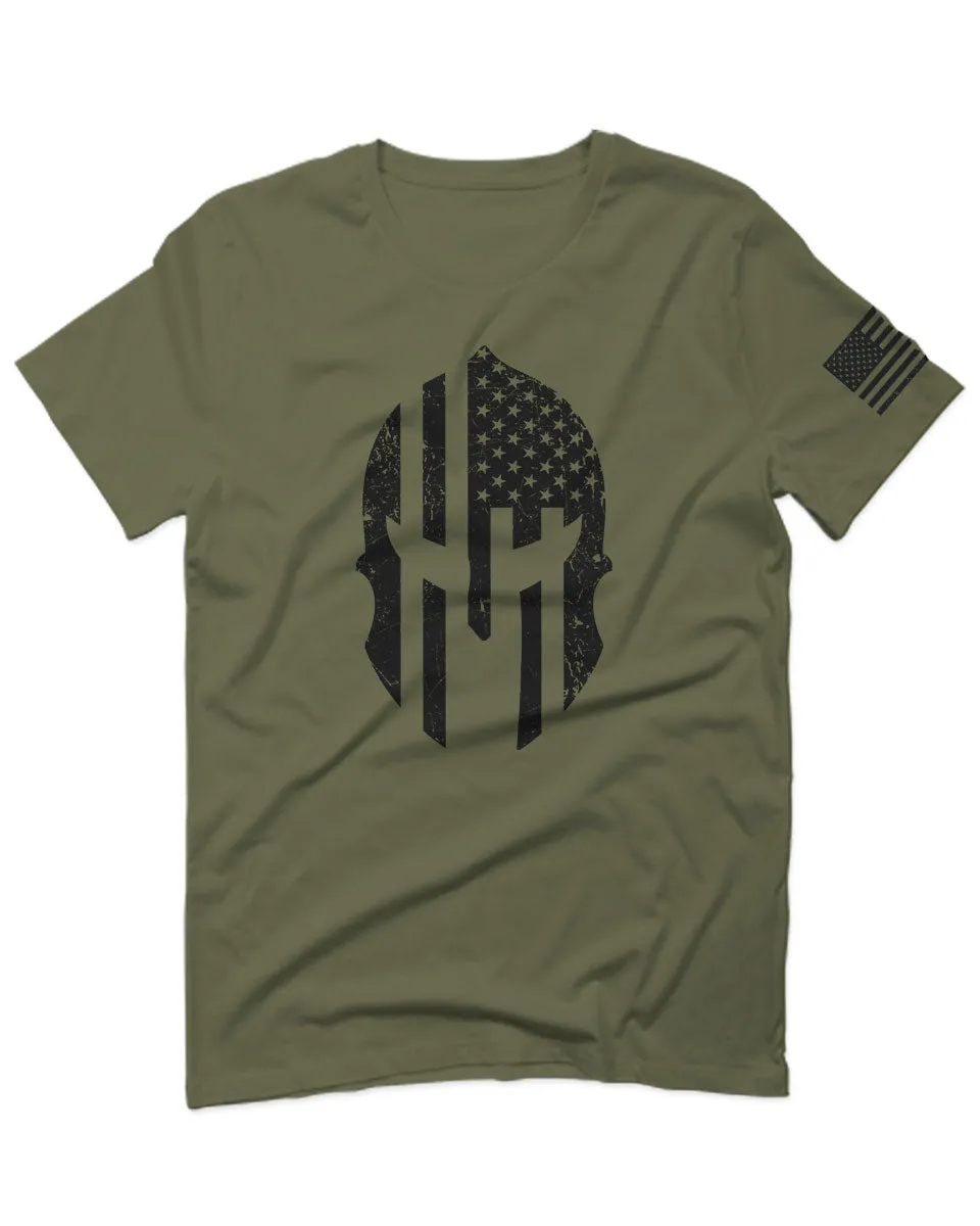 Military Come and Take Greek Molon Labe Spartan American Flag For men T Shirt