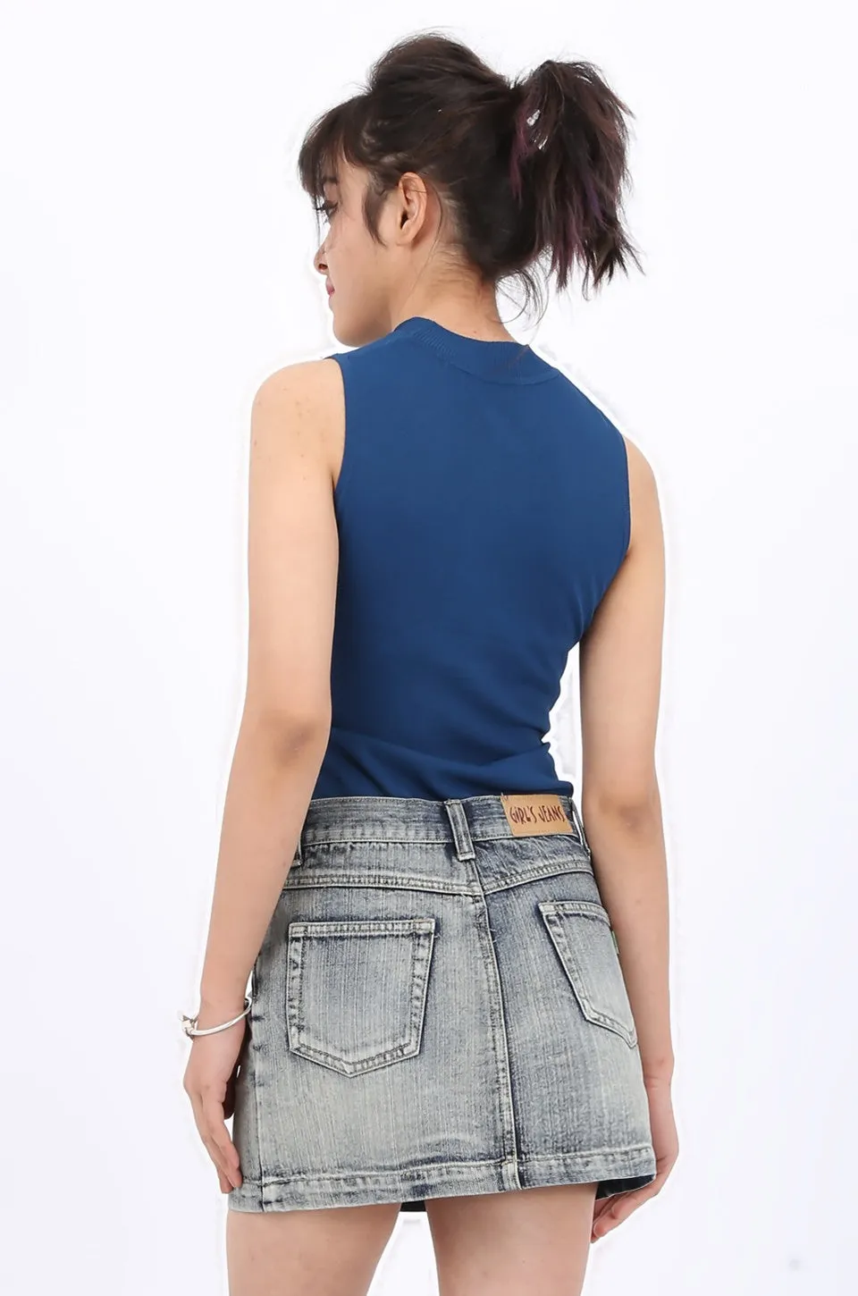 MISS PINKI Gianna Denim Mini Skirt light blue